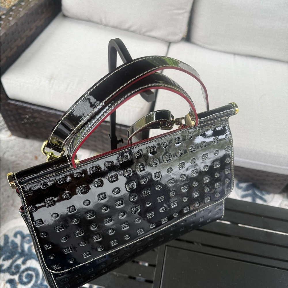 Arcadia top handle patent leather satchel - Picture 5 of 11